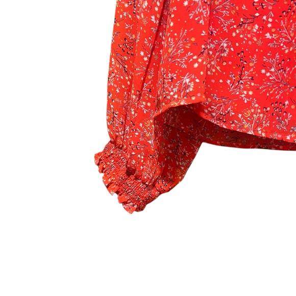 Fate High neck floral smocked balloon sleeve blouse - Picture 5 of 12